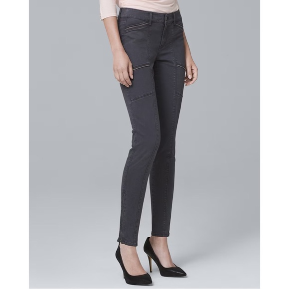 White House Black Market Mid-Rise Ball-Chain Skinny Ankle Jeans